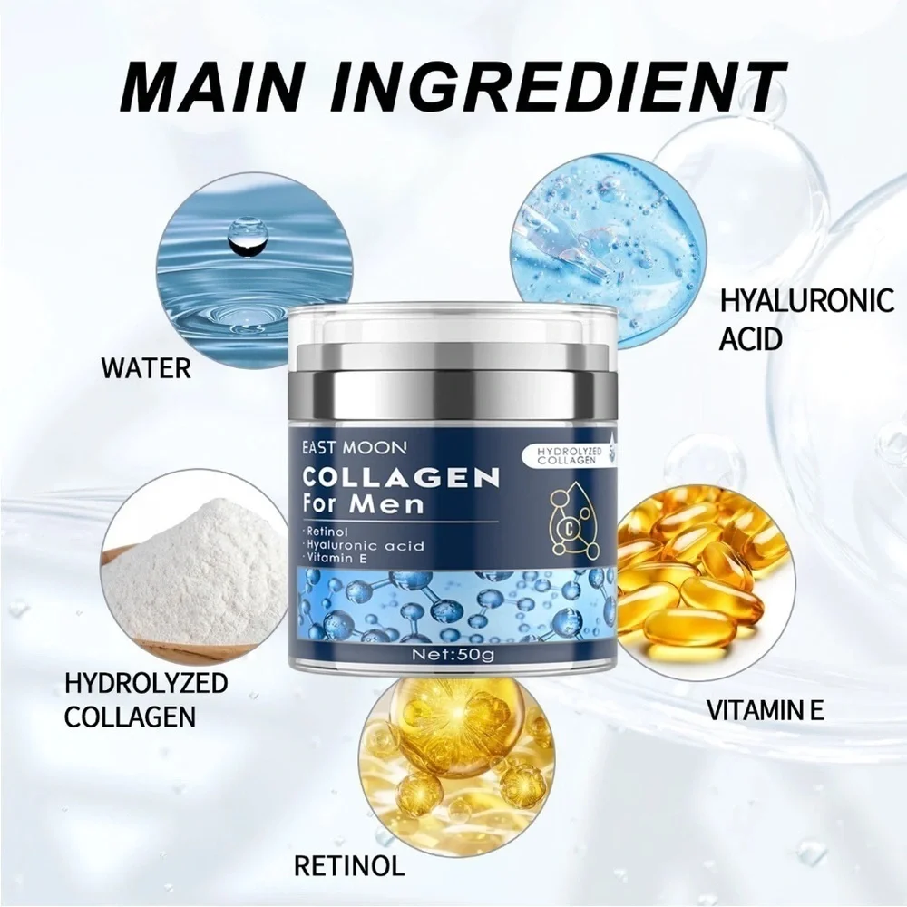 Collagen for Men Hydrolyzed Collagen Retinal Hyaluronic Acid Vitamin E  50g